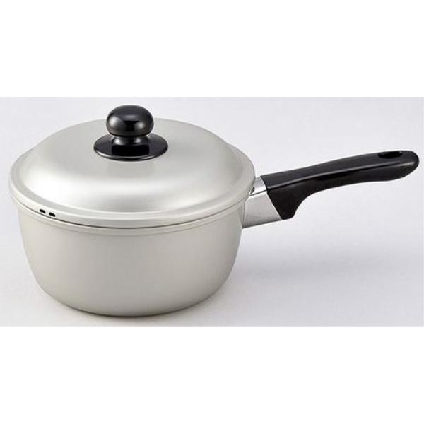 北陸アルミニウム シルビー 片手鍋 16cm (ガス火専用 アルマイト加工