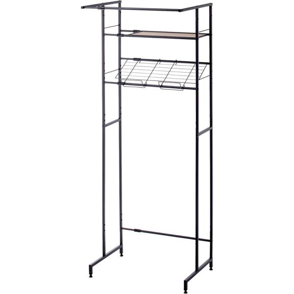 【棚位置が高く、洗濯機の蓋の開閉がスムーズにできます】【ちょっと掛けに便利なハンガーバーが付いています】【幅は洗濯機やスペースに合わせて伸縮可能です】