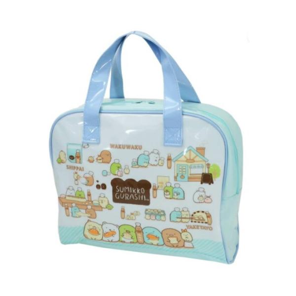 ★SALE すみっコぐらし ビニールボストンバッグ ブルー 2020 プール バッグ 海 キッズ 子供 夏 学校 プールバック 女の子 ビニールバッグ キャラクター