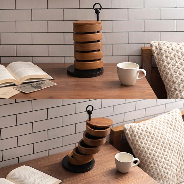 東谷 卓上ケース 小物入れ アクセサリーケース 5段 天然木 シルエット