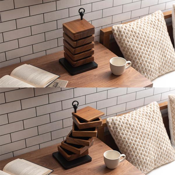 東谷 卓上ケース 小物入れ アクセサリーケース 5段 天然木 シルエット