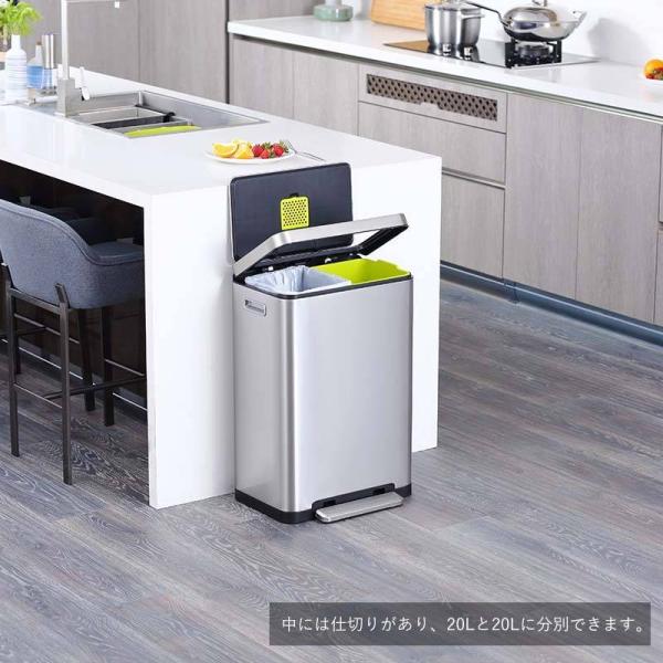 EKO（イーケーオー） ゴミ箱 ダストボックス ステンレス 40L 分別