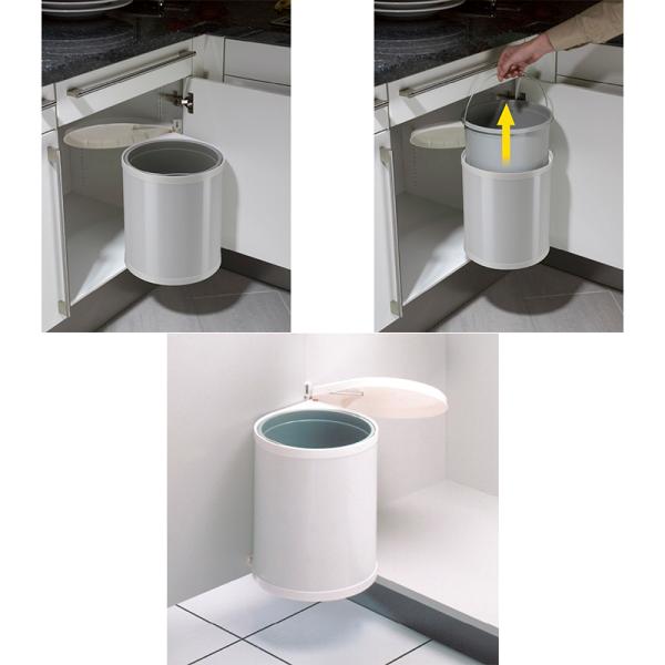 Hailo ハイロ コンパクトボックスM ゴミ箱 15L ホワイト ドイツ