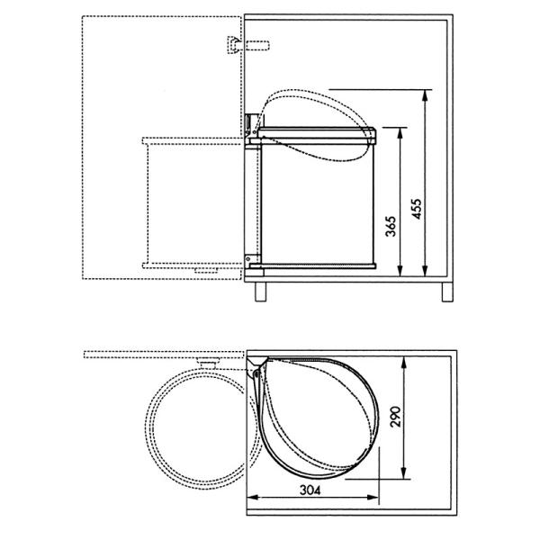 Hailo（ハイロ） コンパクトボックスM ゴミ箱 15L ホワイト ドイツ製