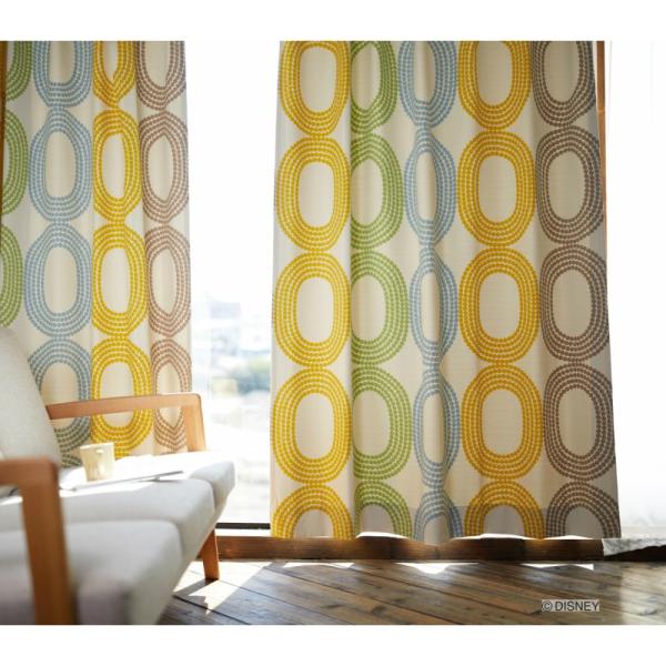 スミノエ ディズニー ミッキー ドットリング カーテン 100cm×200cm M
