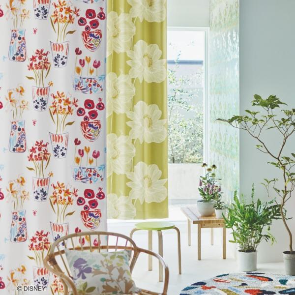スミノエ フラワーベース ミッキーウィズドナルド 既製カーテン