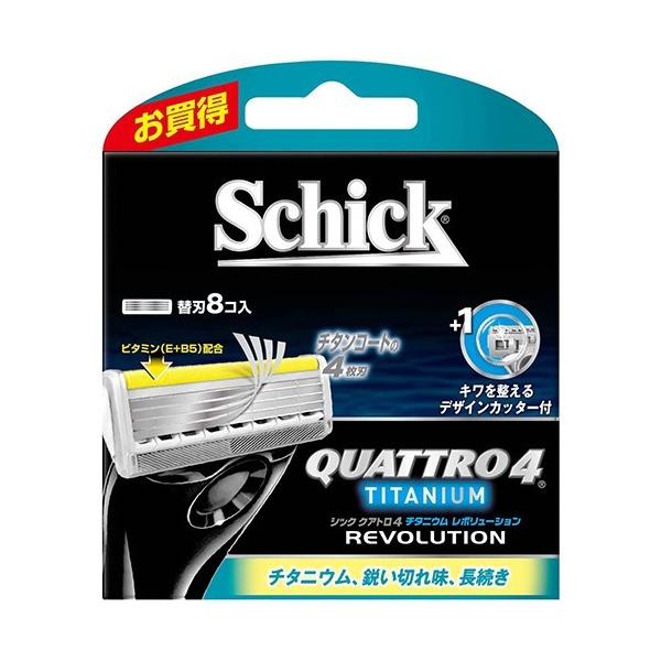 【メール便で送料無料 ※定形外発送の場合あり】 シック・ジャパン株式会社 Schick(シック) クアトロ4 チタニウムレボリューション 替刃［QRVI-8］ 8コ入