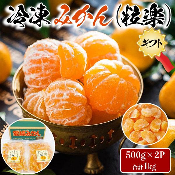 愛媛 冷凍 みかん 500g 2袋 (合計1kg) 粒楽 家庭用 夏の おやつ フルーツ アイス 果物 ギフト ギフト広場