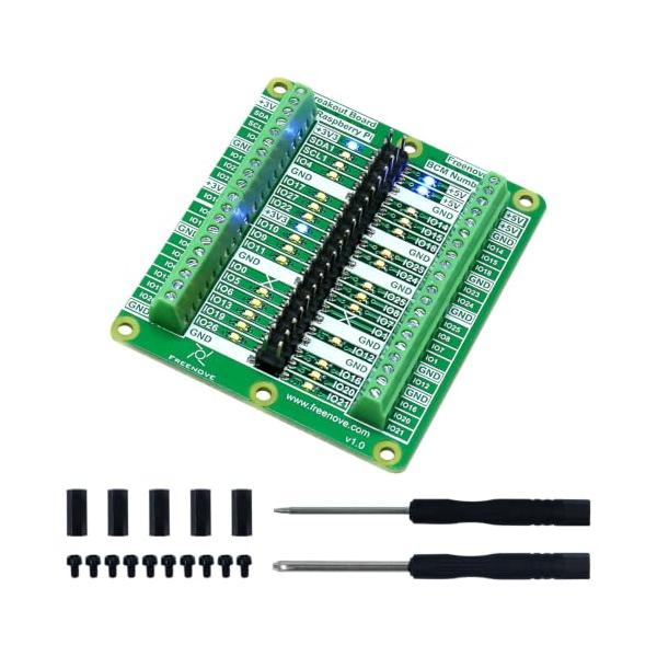 Freenove ブレイクアウトボード for Raspberry Pi 5 4 B 3 B+ Zero 2 W HAT