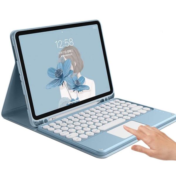 iPad 第10世代/ 第11世代 (A16)用の キーボードケース タッチパッド付き 可愛い 丸型キー アイパッド10 10.9インチ2022/ i