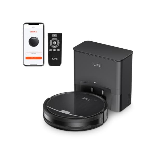 アイライフ(ILIFE) V9 Pro ロボット掃除機 小型 自動ゴミ収集 最大60日間ゴミ捨て不要 高さ約7.6cm薄型 水拭き 両用
