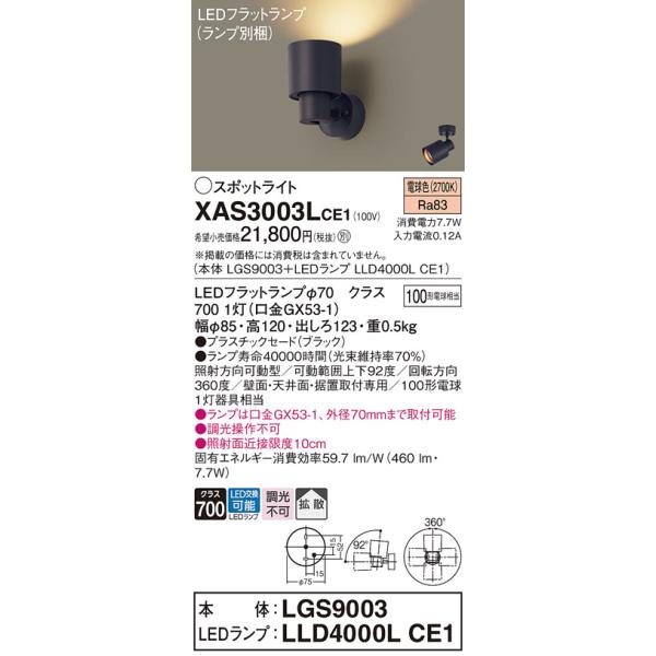 パナソニック　スポットライト、ランプセット Panasonic（パナソニック） 安心のメーカー保証 スポットライト