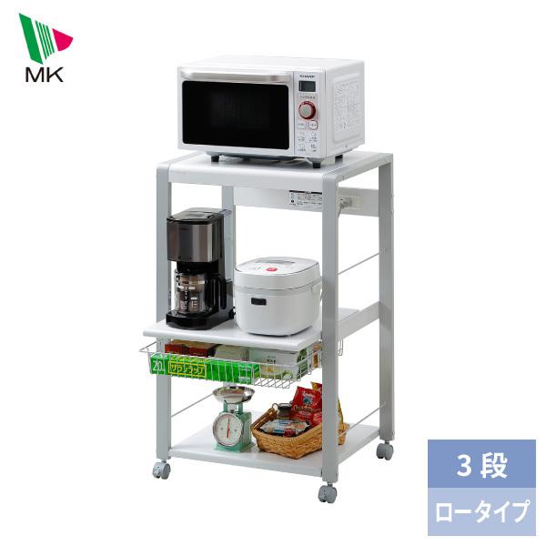 JAN：4905249303928 レンジ台 キッチンラック ホワイト 収納 同梱不可 エムケー精工 レンジ台 レンジラック キッチンラック キッチンワゴン ワゴン ラック キッチン収納 収納 インテリア キッチン 台所 電子レンジ 炊飯器...