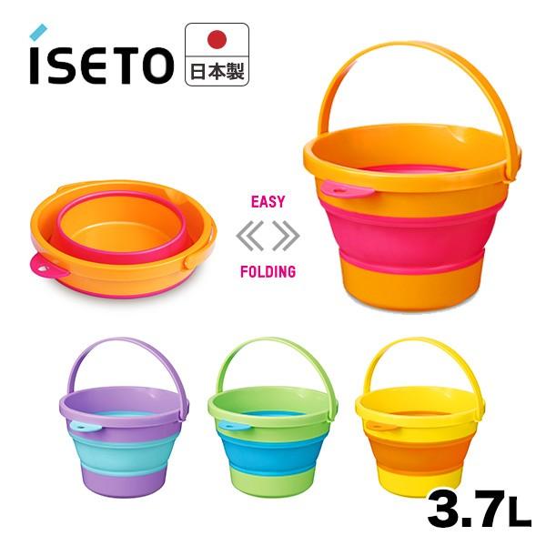折りたたみ ソフトバケツミニ ３ ７l I 536 伊勢藤 日本製 便利アイデアグッズ Iseto イセトー パープル グリーン オレンジ イエロー 紫緑黄色 くらし屋 Paypayモール店 通販 Paypayモール