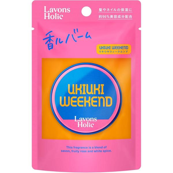 「商品情報」商品紹介練り香水とバームの特徴を取り入れた固形型のフレグランス。オリーブ果実油やミツロウなど美容成分を約96%配合。手首や首筋に付けるのはもちろん、髪やネイルの保湿ケアとしてもお使いいただけます。【フレグランス】ウキウキウィーク...