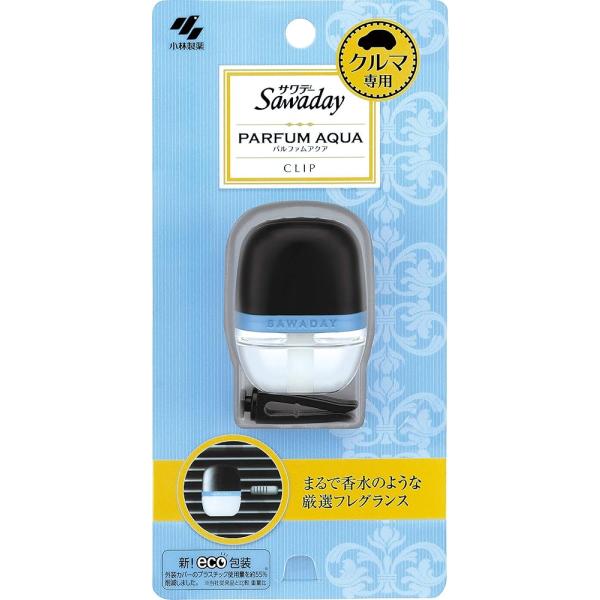 サワデー 車用 パルファム アクア 消臭芳香剤 クリップタイプ 6ml