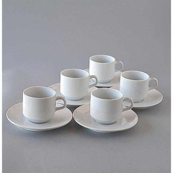 ティーカップ　コーヒーカップ5客セット コーヒーカップ＆ソーサー 5客セット ホテル仕様 スタッキング