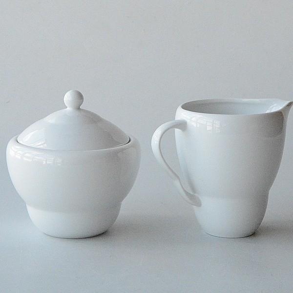 シュガーポット 約10×H 7.5cmクリーマー 約10×H10cm陶磁器国産電子レンジ・食洗機OK