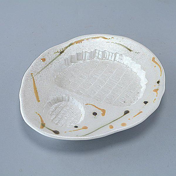 仕切り皿 キラキララメ 刺身皿 餃子皿 磁器製 sam089 : 暮らしの器