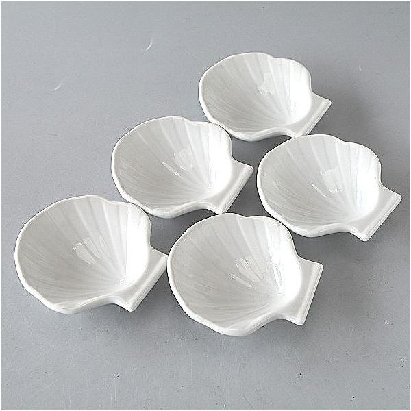 小皿 デザート皿 シェル形 白 5個セット