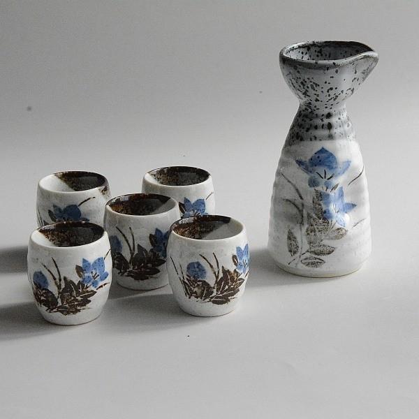 徳利 お猪口5個セット 桔梗の花 酒器セット : 暮らしの器 - 通販