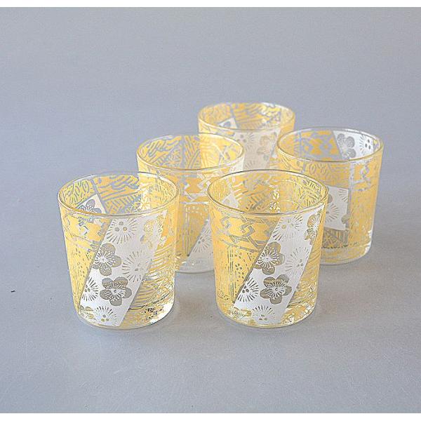 冷茶グラス 冷酒グラス ５個セット 梅花 湯呑み 酒器