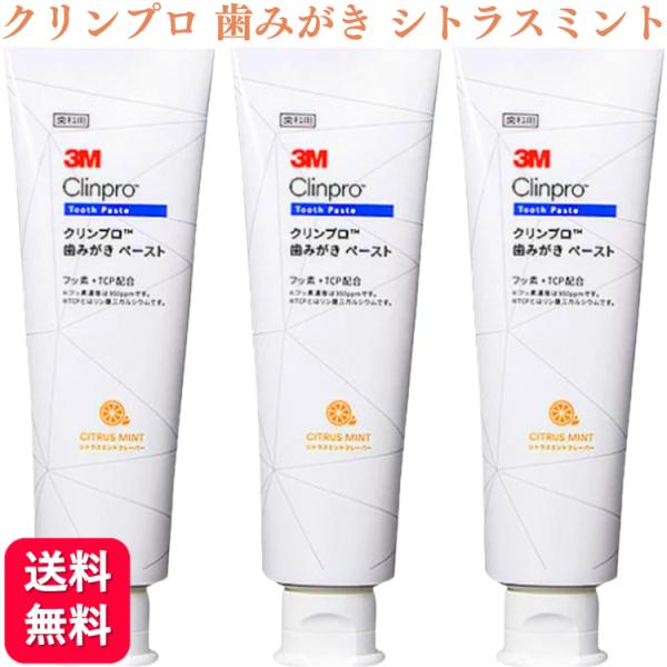 3M 3本セット クリンプロ 歯みがきペースト シトラスミント 90g