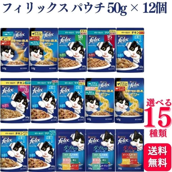 12個セット 15種類から選べる ネスレ日本 フィリックス パウチ 50g 隠し味ソース/隠し味ゼリー ペットフード キャットフード