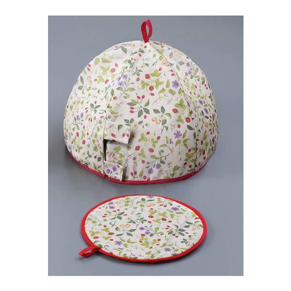 商品名: アンジェ/保温カバー32x40（Ｌ）種別：保温カバーサイズ：直径40cmx高30cm柄：鍋敷き(35x35cm)付