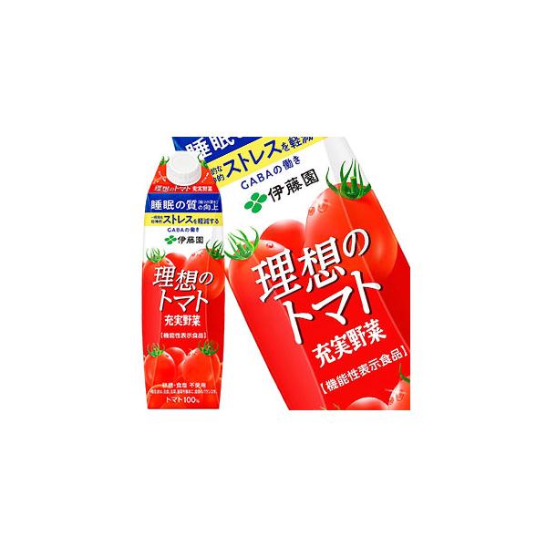 トマトジュース 伊藤園 理想のトマト 1L紙パック×6本 1000ml 食塩無添加 4〜5営業日以内に出荷 同梱不可