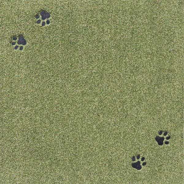 タイルマット タイルラグ てくてく肉球 50×50cm グリーン ラグタス(Rugtasu)