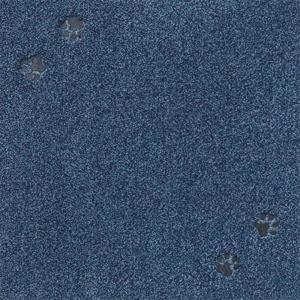 タイルマット タイルラグ てくてく肉球 50×50cm ネイビー ラグタス(Rugtasu)