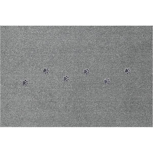廊下敷きマット てくてく肉球 60×90cm グレー ラグタス(Rugtasu)