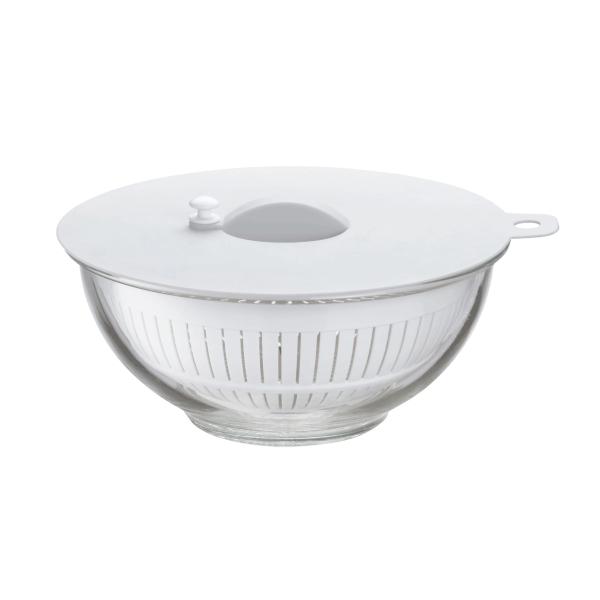電子レンジ対応 耐熱ガラスボウル・シリコン蓋・水切りザルセット 18cm Delish Life 4255 イシガキ産業