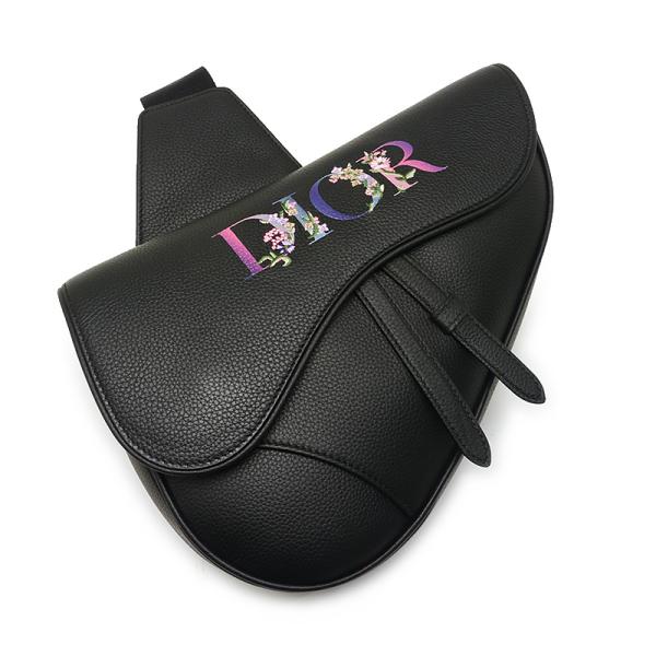 ディオール DIOR サドルバッグ フラワーロゴ レザー ブラック メンズ 極美品 :3h0787:質屋クラタセブン 通販 ディオール 長札入れ 札入れ メンズ ロゴ ブラック レザー Dior T18398S
