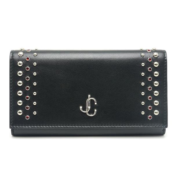 Jimmy Choo 黒 スタッズ長財布 JIMMY CHOO（ジミーチュウ） 財布 長財布 ラウンドファスナー スタッズ