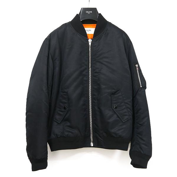 セリーヌ CELINE バックロゴ ボンバージャケット 46 ダークネイビー kurata7_6g0146