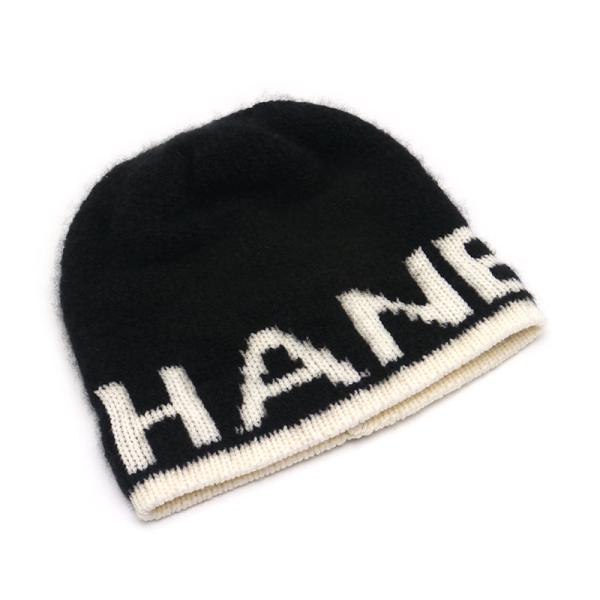 CHANEL シャネル ロゴニットキャップ カシミヤ ウール シルク CHANEL シャネル ロゴニットキャップ カシミヤ ウール シルク