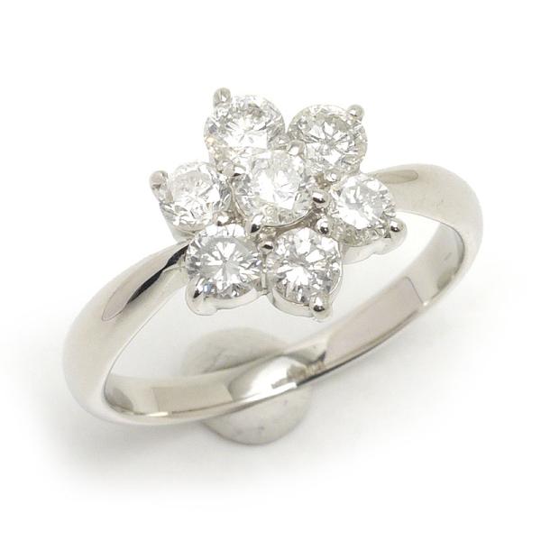 ダイヤモンドリング 約12号 PT900・ダイヤ1.00ct フラワーモチーフ