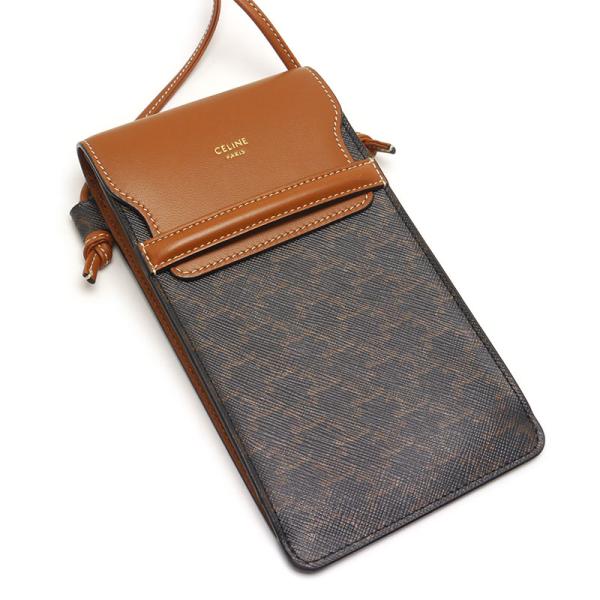 セリーヌ CELINE モバイルポーチ トリオンフ キャンバス＆ラムスキン