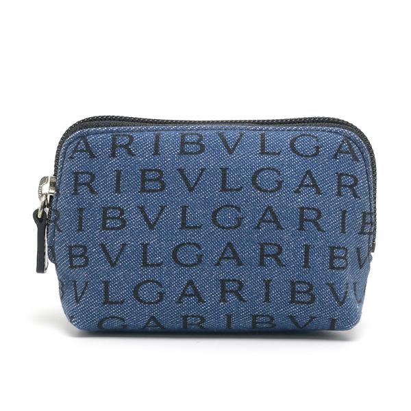 【匿名配送】BVLGARI  ブルガリ　メイクポーチ BVLGARI（ブルガリ） コスメポーチ スモールサイズ ロゴマニア デニム