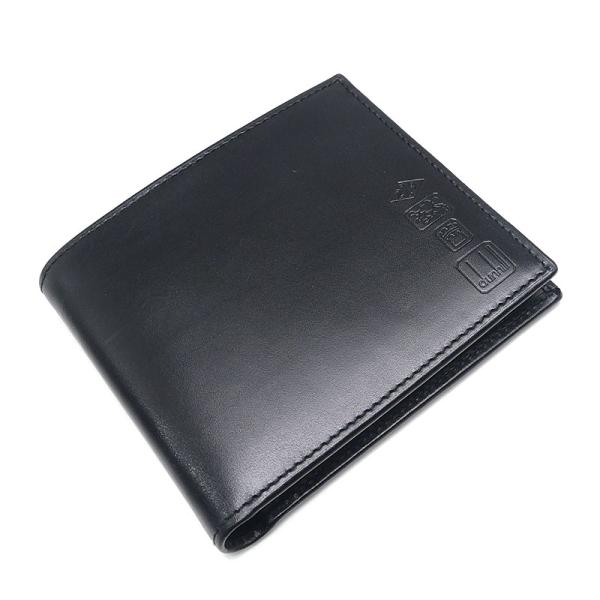ダンヒル dunhill 2つ折り札入れ ブラック レザー メンズ 小銭入れなし
