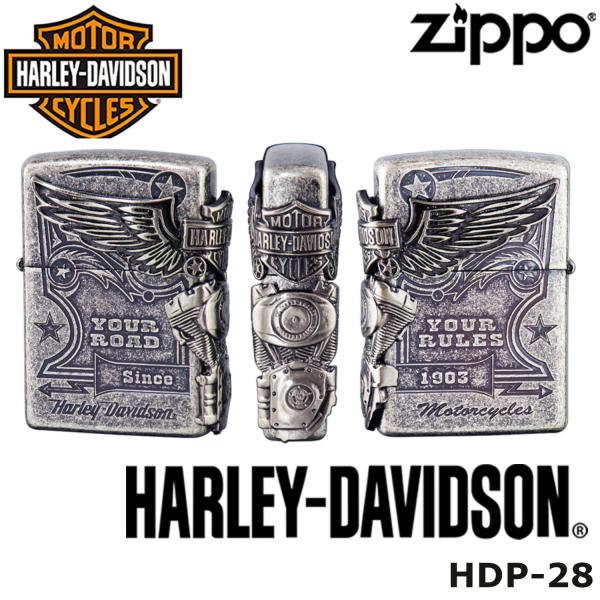 日本限定 正規品 ZIPPO HARLEY-DAVIDSON HDP-28 ジッポー ジッポ ライター Zippo ハーレー ダビッドソン ハーレー オイルライター 白頭鷲