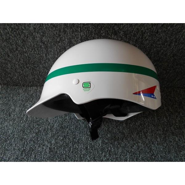 通学 自転車用ヘルメット 北川工業BR−1B 白（グリーンテープ