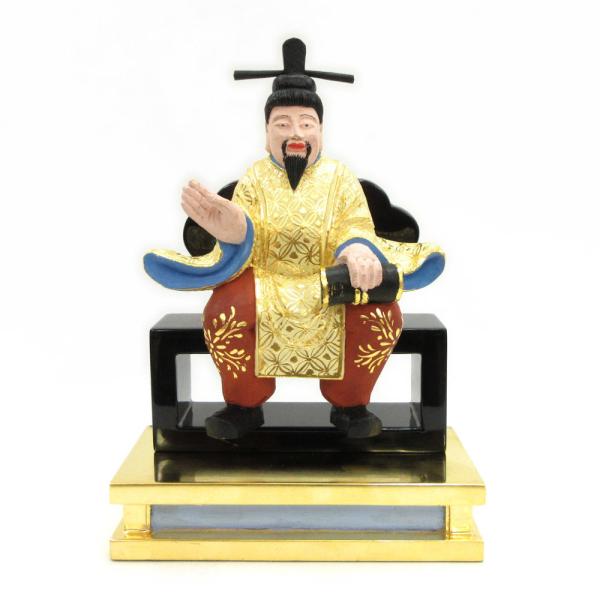 江戸時代 木彫 聖真子権現 彩色 金彩 坐像 kurita-butuzou_14250