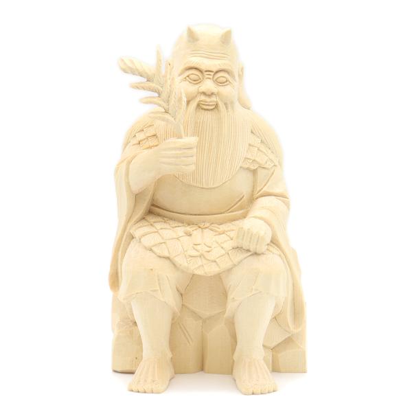 木彫神像/神農神20cm桧木 : 栗田こだわり仏像専門店 - 通販 - Yahoo