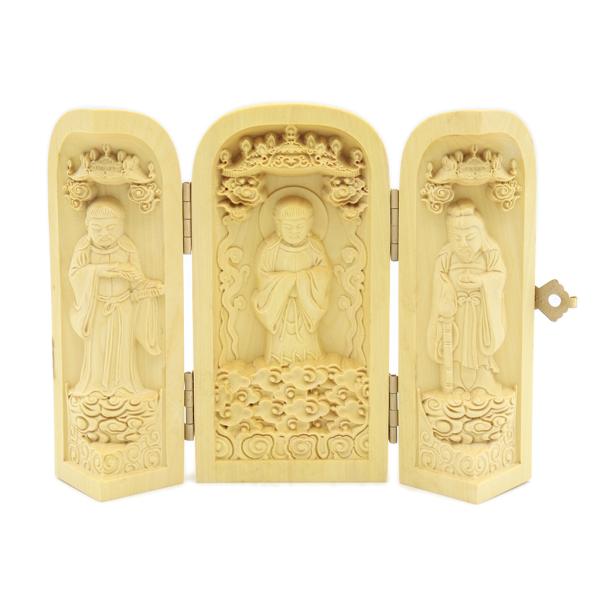 【工場直販のため低価格にて提供】【総高10cm、直径5cm、開扉幅13cm】株式会社栗田こだわり仏像専門店(旧：栗田貿易株式会社)