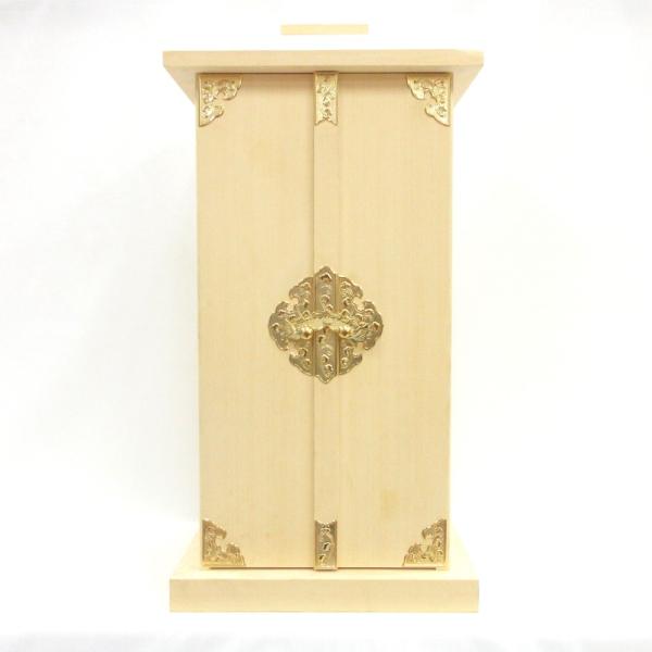 木製仏具 白木厨子 金具付 内寸W22*D22*H45cm 桧木 総ひのき お厨子