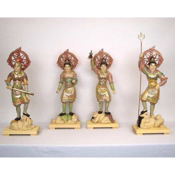 木彫仏像 四天王 総高55cm 桧木彩色 : 栗田こだわり仏像専門店 - 通販