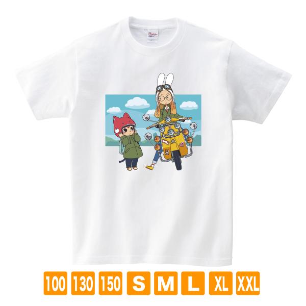 モッズスクーター ホワイト サナダシン オリジナルイラスト Tシャツ